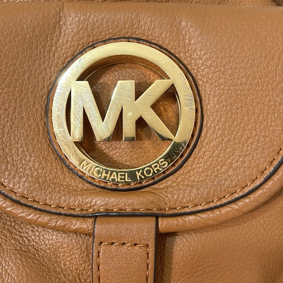 MICHAEL KORS FULTON BROWN PEBBLED LEATHER SHOULDER BAG - Picture 6 of 16